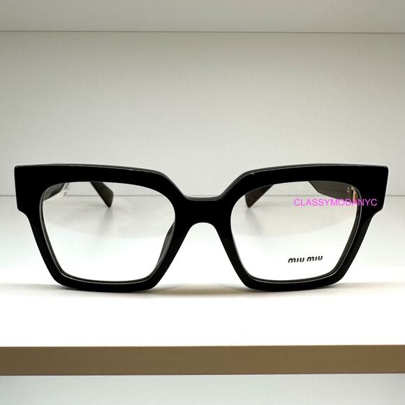 MIU MIU Womens Eyeglasses Black Square Full Rim frames 52-19mm Rx-able Womens - Picture 2 of 6